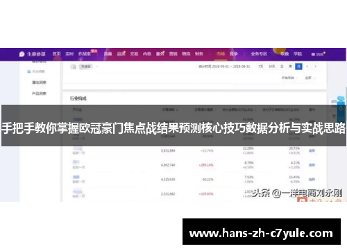 手把手教你掌握欧冠豪门焦点战结果预测核心技巧数据分析与实战思路